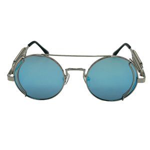 7009 | Green Round Steampunk Sunglasses with Spring Accents